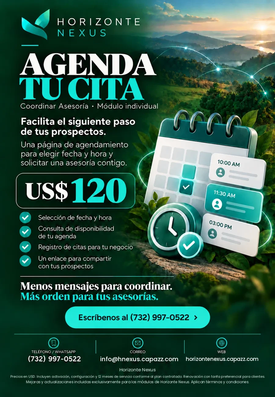 Flyer de Agenda tu Cita